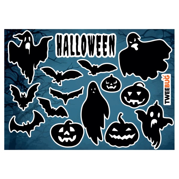 Tweebug wasserfeste Sticker Halloween Geister DIN A6