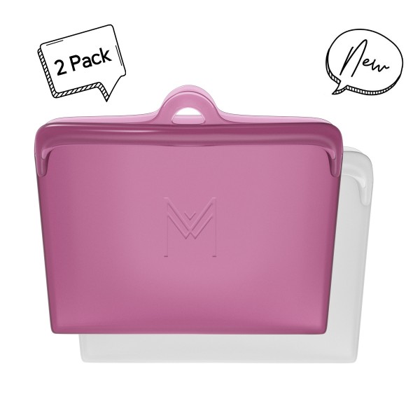 MontiiCo Silikon Snack Bag 2er Pack, rose