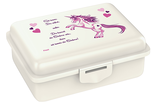 Fizzii Lunchbox mit Trennfach perlweiss, Einhorn