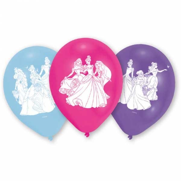 Latexballons Prinzessin 6 Stk. 999226 pink, blau, violett 22.8cm