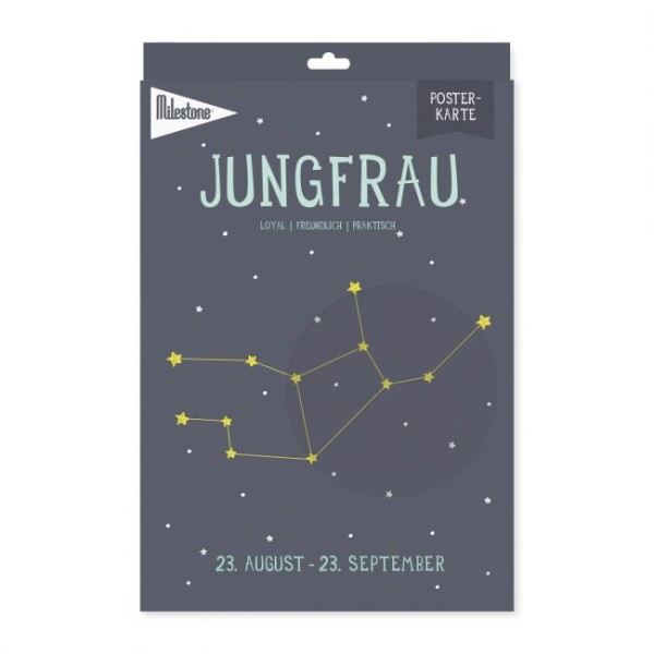 Milestone Sternzeichen Postkarte / Poster im A4 Format, Jungfrau