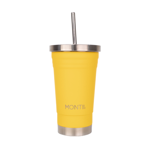 MontiiCo Original Smoothie Cup isolierter Becher mit Trinkhalm, pineapple