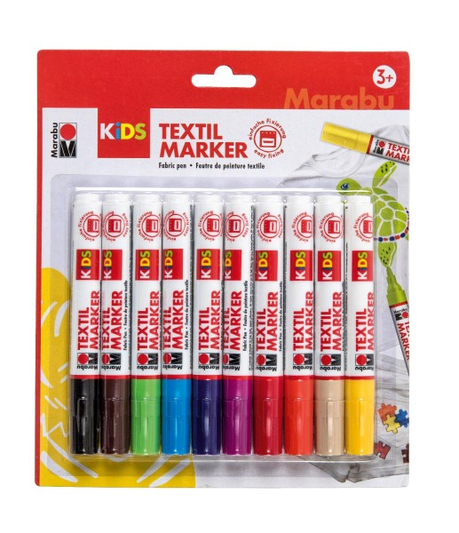 Marabu Kids Textil Marker Stoffmalstifte 10er-Pack