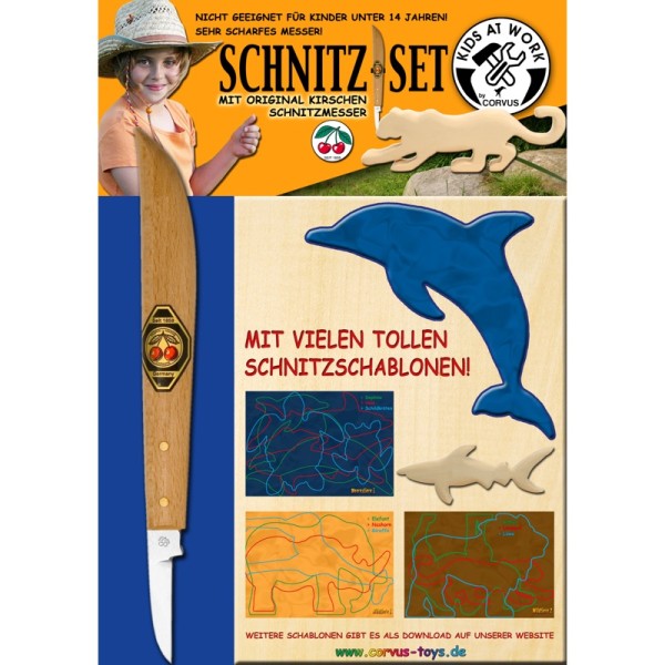Corvus - Kids at Work Schnitz-Set Messer & Holz