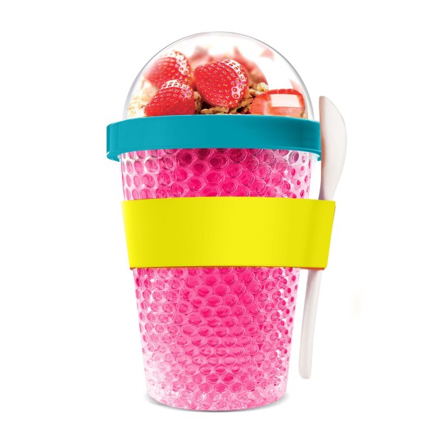 asobu Yoghurtbehälter gekühlt Chill Yo 2 Go, pink
