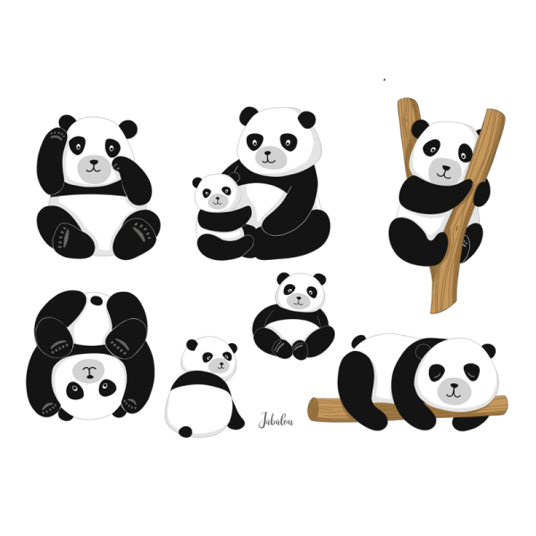 Jabalou wasserfeste Sticker Panda, DIN A6