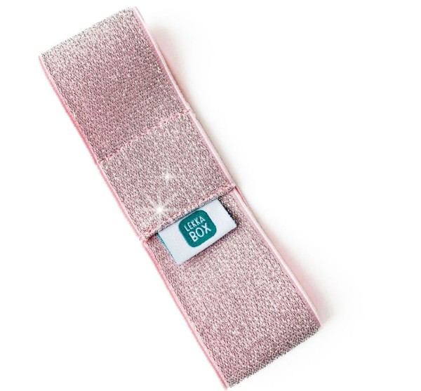 Lekkabox Gummiband mit Besteckhalter für Bento Boxen, Glitzer rosa