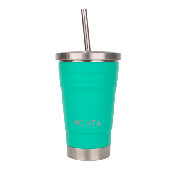 MontiiCo Mini Smoothie Cup isolierter - Becher mit Trinkhalm, kiwi