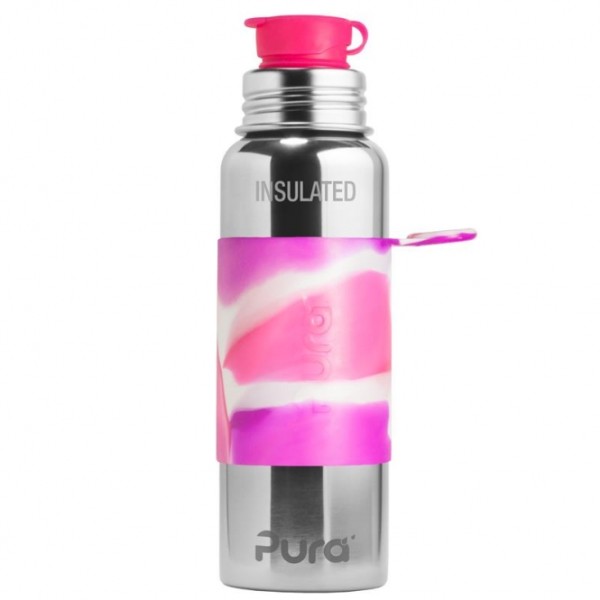 Pura Sport 650 ml Isolierflasche, Pink Swirl