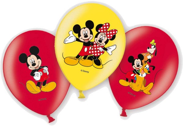 Ballons Micky Maus 6 Stk. 999240 gelb, rot 27.5cm