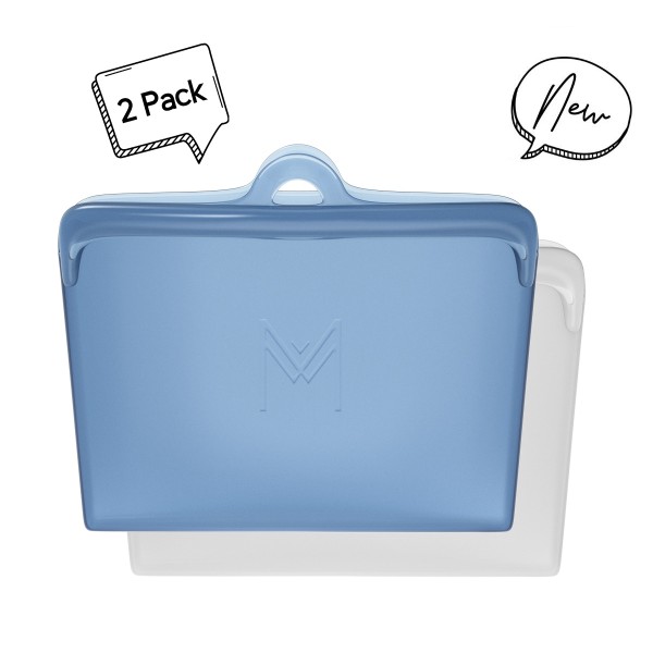 MontiiCo Silikon Snack Bag 2er Pack, slate