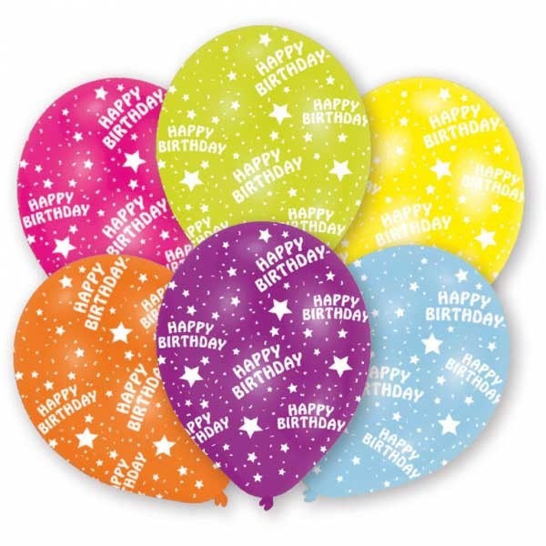 Ballons Happy Birthday 6 Stk. INT995687 27.5cm